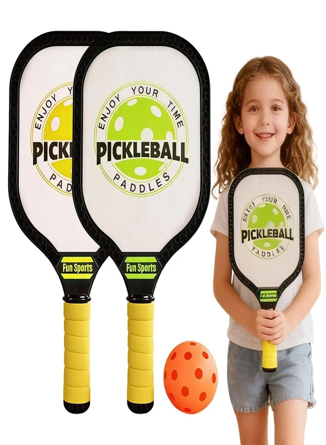 Premium Kids Pickleball Paddle Set Lightweight ABS Rackets with EVA Non-Slip Grip for Outdoor Family Games (2 Pack) 8zdt5