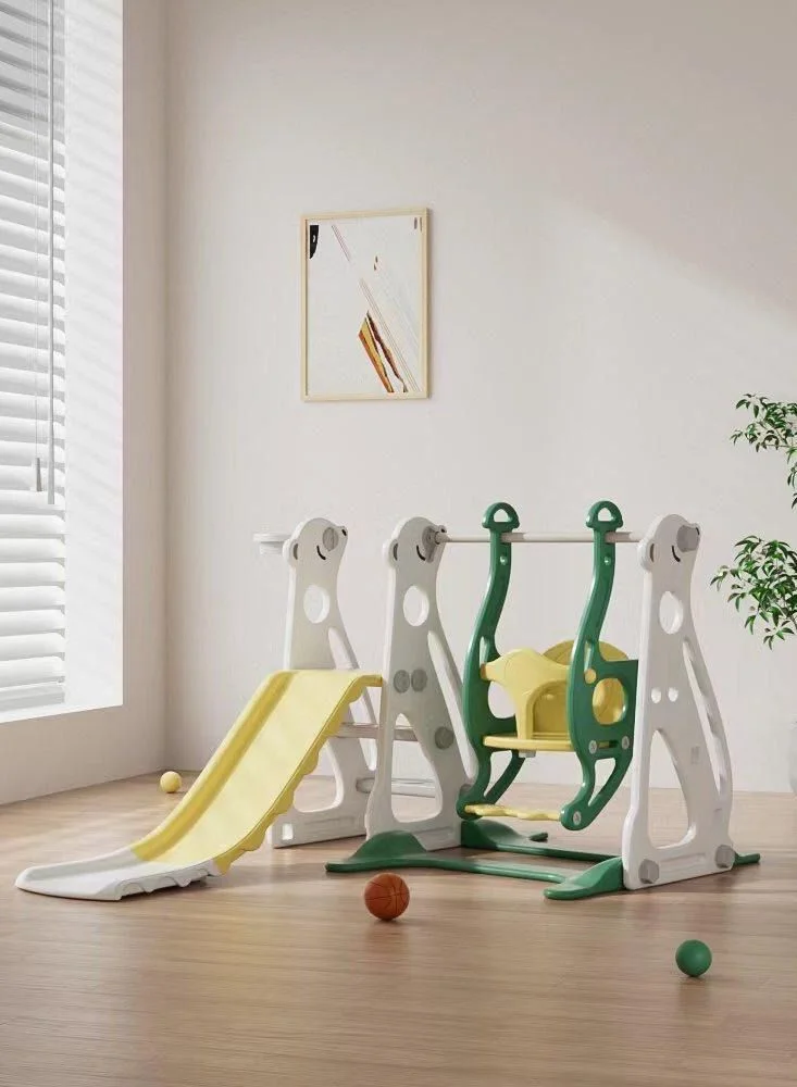 RBWTOYS 3-in-1 Kids Climber and Swing Set with Basketball Hoop (Premium Plastic, Toddler Activity Center) 3jf1v