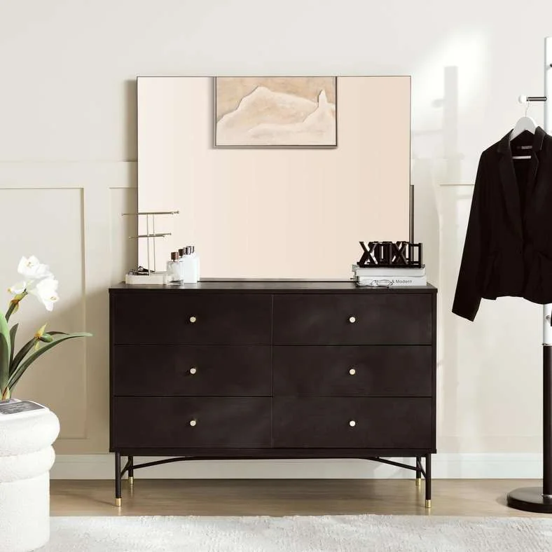 Pan Home Wynston Dresser with Mirror (Black, 120 cm x 40 cm x 180 cm) b4o95