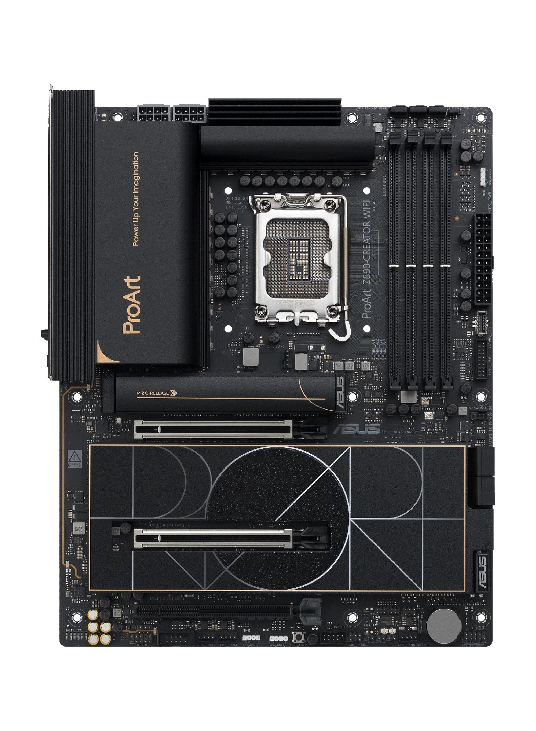 Premium Z890 Creator Motherboard with Wi-Fi 7 and Thunderbolt 5 Support (Black, ATX Form Factor) c0p1o