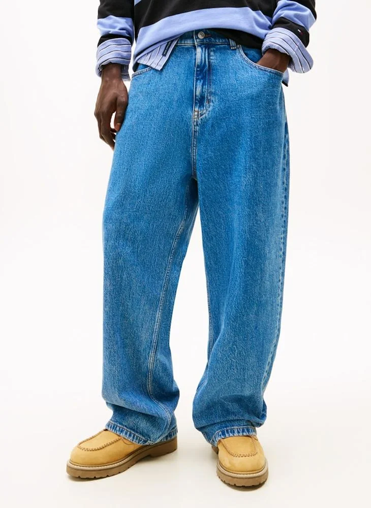 Premium Baggy Turn Up Denim Jeans for Men (Blue, 32W x 32L) wp2vf