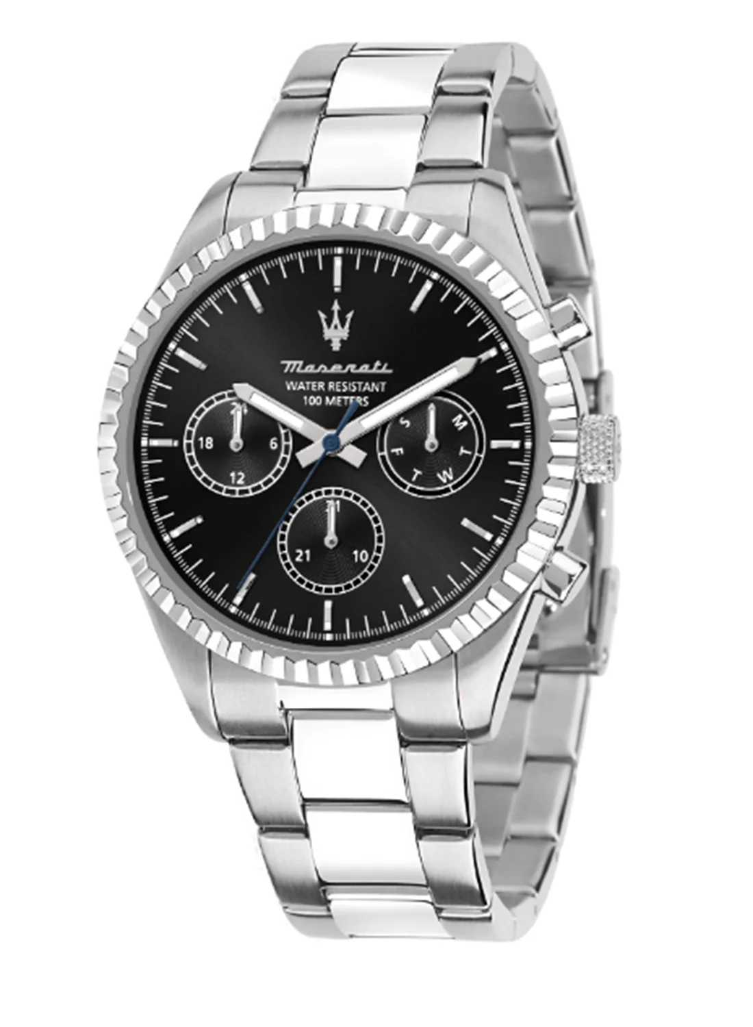 Premium Men's Stainless Steel Digital Watch with Black Dial (43 mm) 1p8my