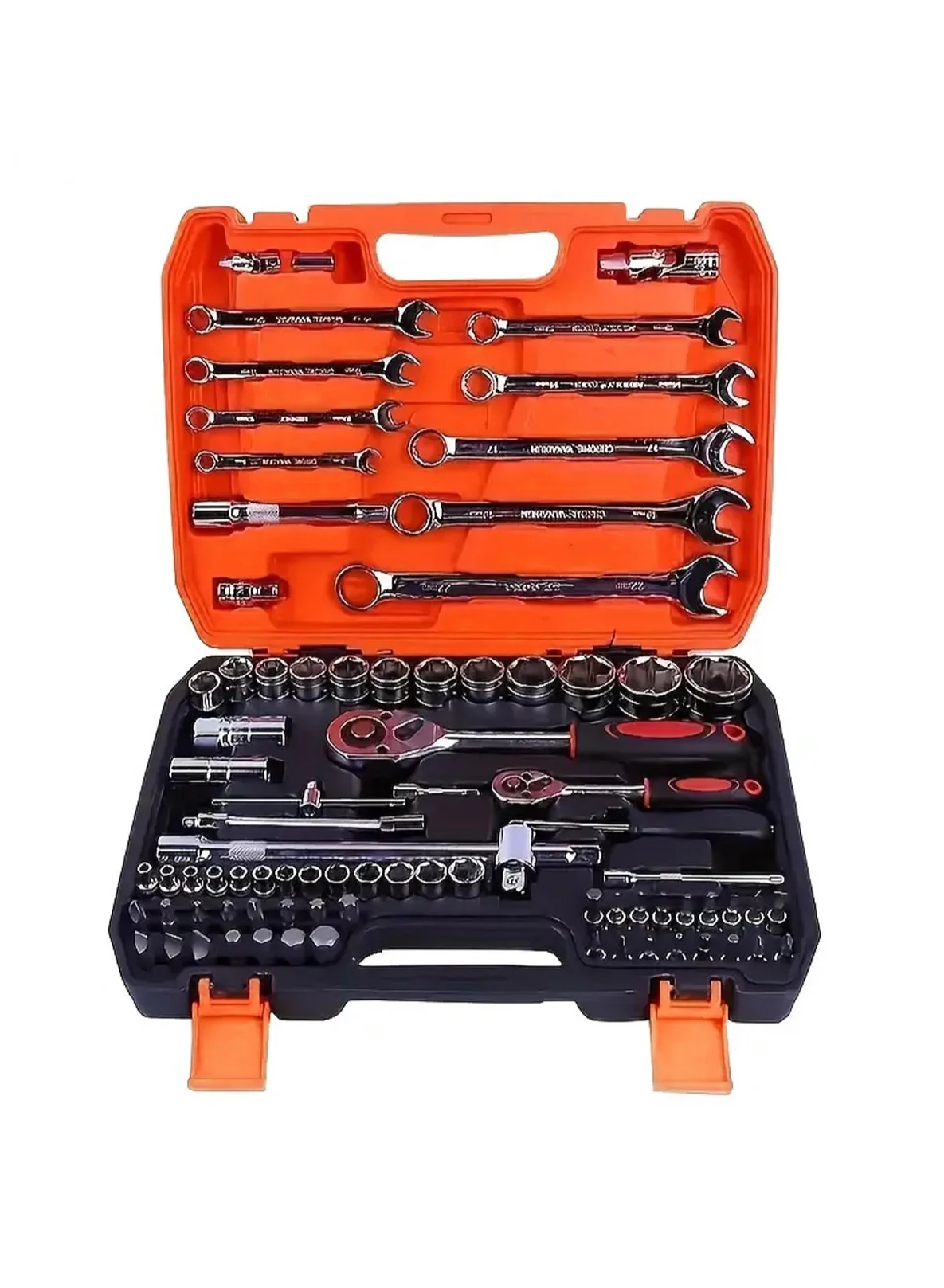 LOOPITYS Mechanic Socket Tool Kit, Professional Car Repair Wrench and Ratchet Set (82 Pieces) 2vsv7
