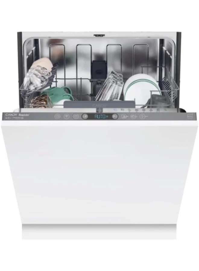 Premium Full-Integrated Built-in Dishwasher with 14 Place Settings and 8 Wash Programs (Anthracite, 597x555x818 mm) lezlf