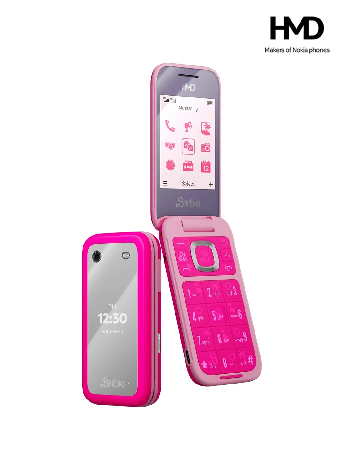 Premium 4G Feature Phone Compact Mobile Device (Pink, 2.8 in Screen, 1450 mAh Battery) xrwkx