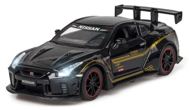 Premium Diecast Sports Car Model 1:32 Scale Zinc Alloy Pull Back Vehicle with Sound and Light Effects for Kids (15 cm) lrrop