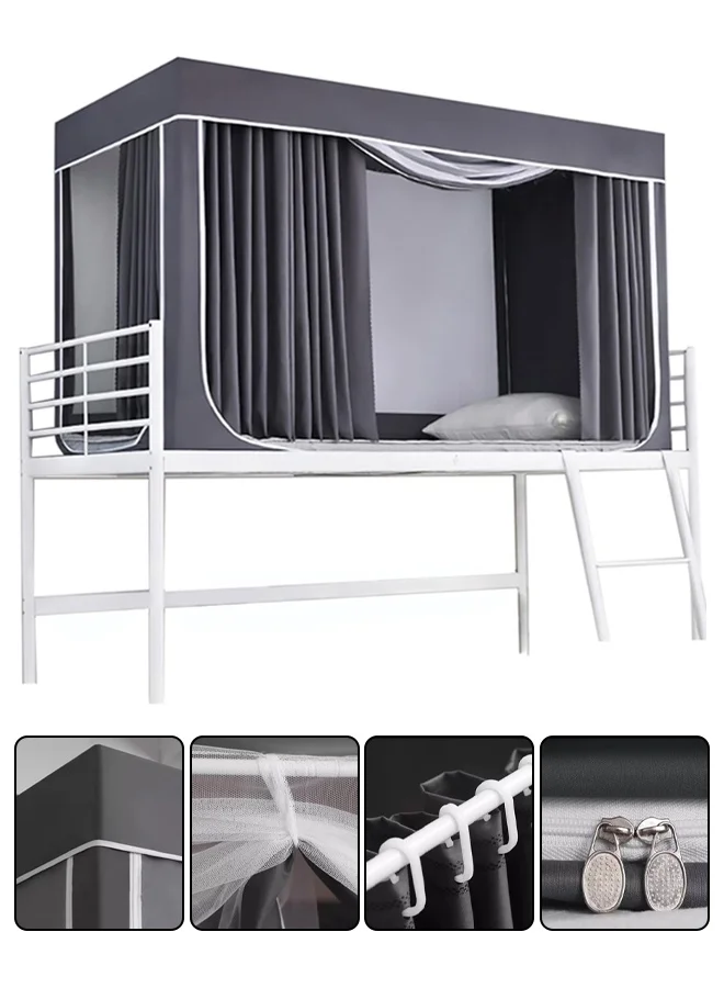 DUNISO Bed Canopy Privacy Curtain (Breathable Blackout Tent for Single Bunk Beds, 190 cm x 90 cm) r80h3