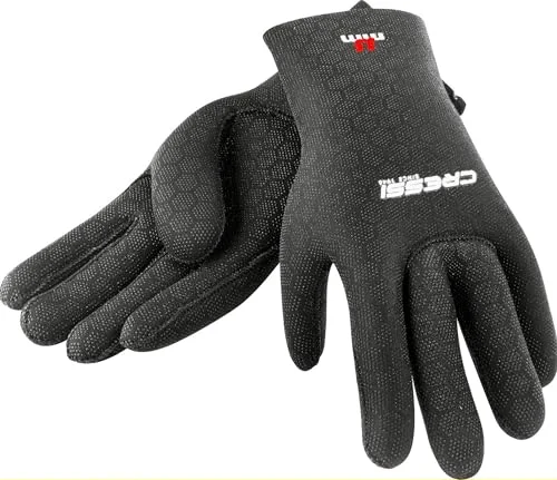 Cressi HighStretch Diving Gloves Premium Neoprene Thermal Protection for Scuba Diving and Snorkeling (Black, Medium) gal17