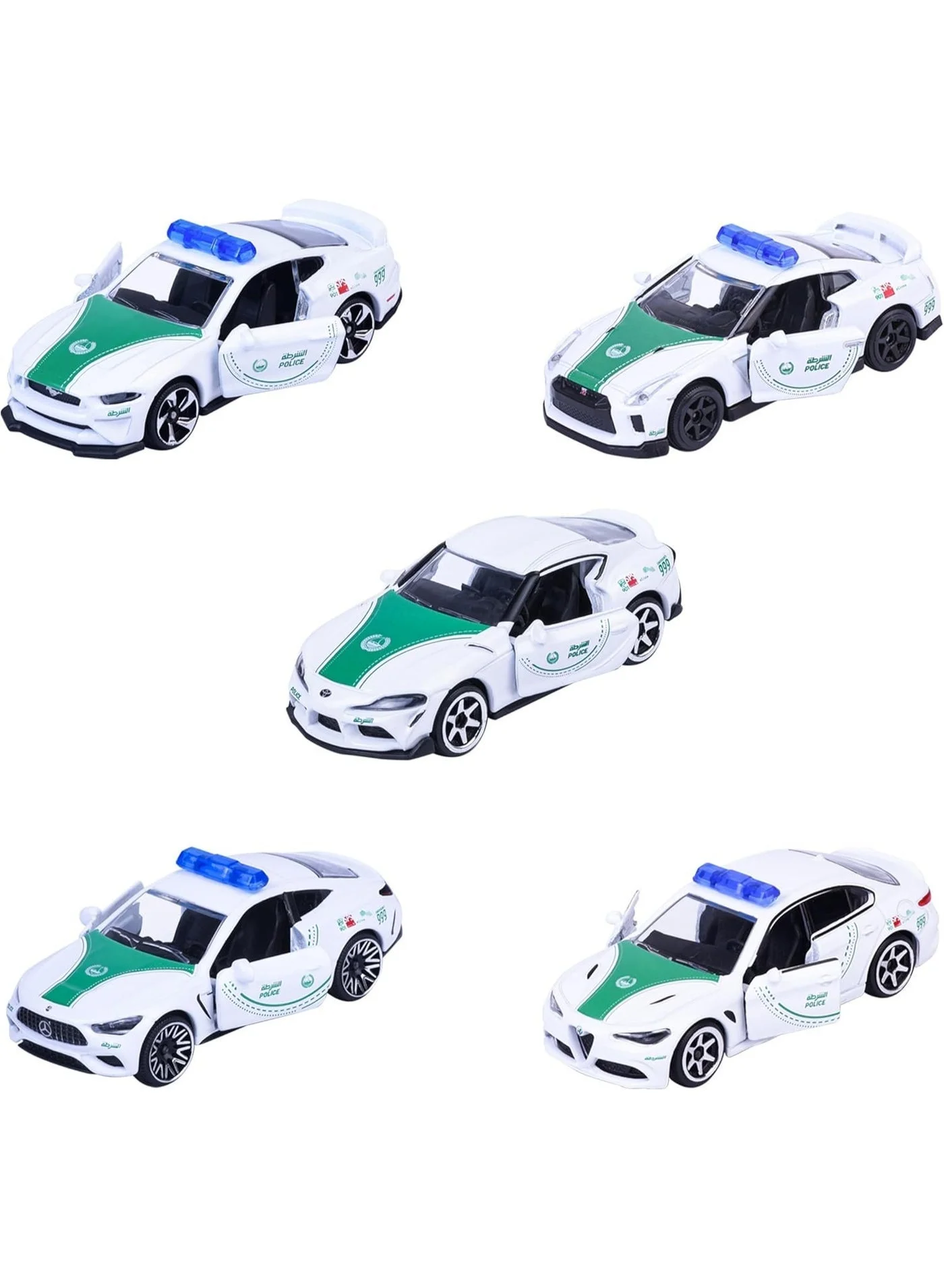 Premium Die Cast Police Vehicle Set (5-Pack) 1:64 Scale Authentic Dubai Police Edition for Kids 4cwgm