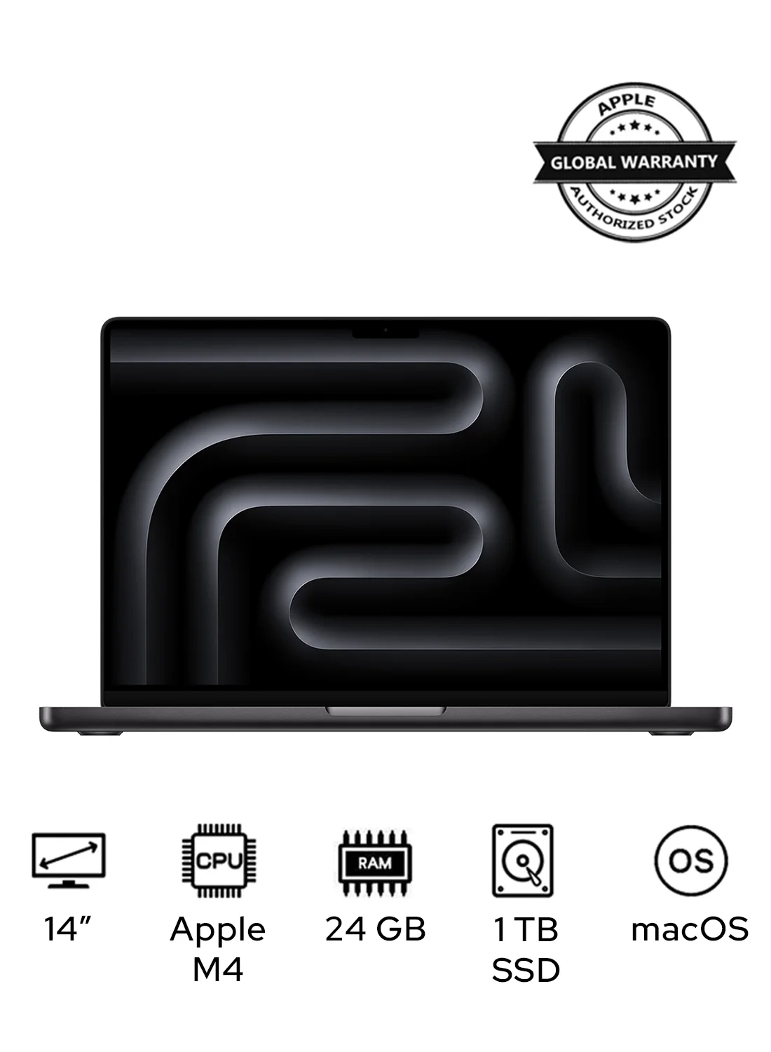 Premium Smart Professional Laptop 14-Inch High-Resolution Display, 14-Core CPU 20-Core GPU, 24GB RAM, 1TB SSD, macOS (Space Black, 14-Inch) 787l9