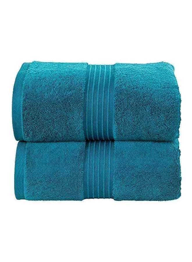 Bliss Casa Premium 2-Piece Bath Sheet Set, Combed Cotton 550 GSM Highly Absorbent Hotel Quality Towels (Navy, 90x180 cm) ux90d