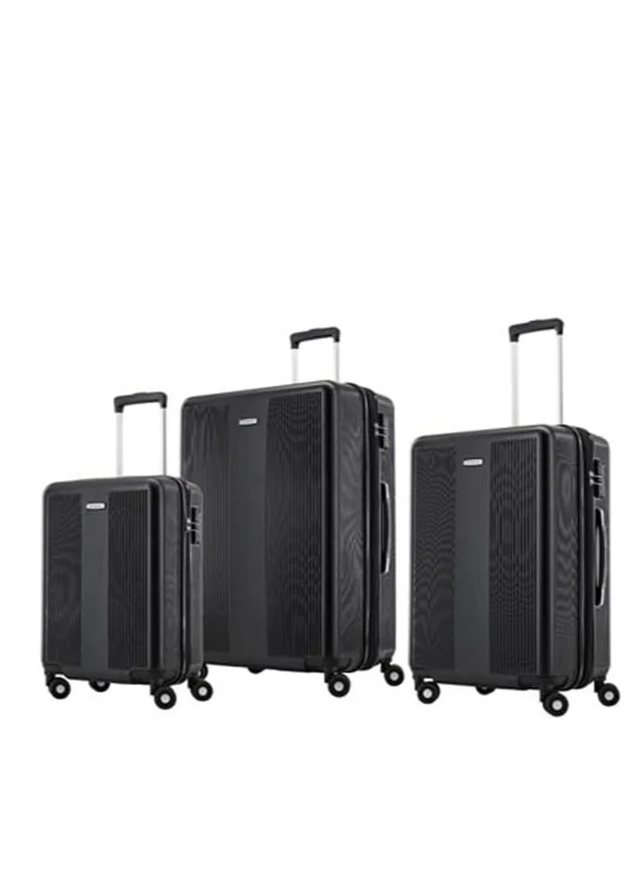 Premium 3-Piece Hardside Expandable Spinner Luggage Set (Black, 3-Piece Set) y5qxn