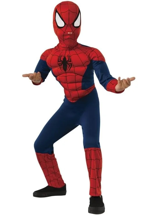 Premium Superhero Muscle Chest Costume for Kids (Blue and Red, Child Large) savd8