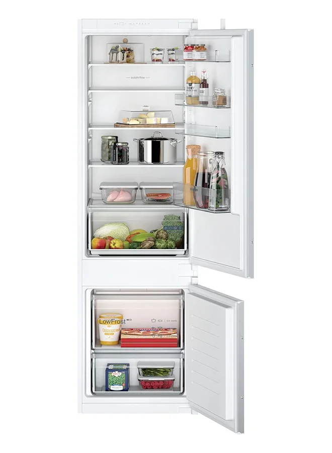 Premium Built-In Bottom Freezer Refrigerator, Energy Efficient Cooling System, Spacious Storage Capacity (White, 268L) 2e1uf