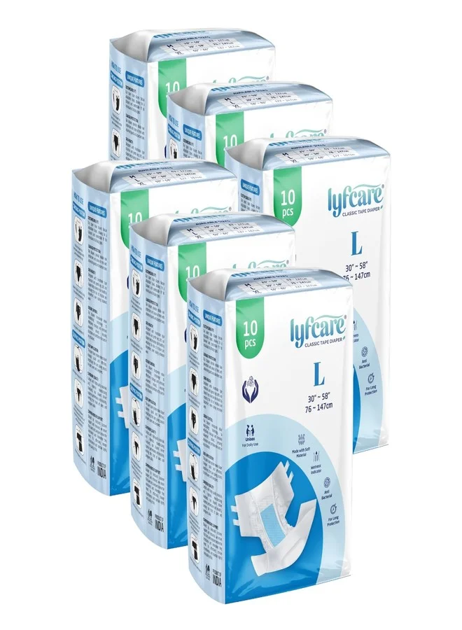 Lyfcare Adult Open Tape Diapers Premium Absorbent Incontinence Care (Large, 360 Units) vegj6