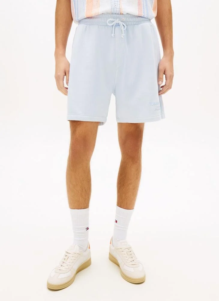 Premium Terry Sweat Shorts with Tonal Embroidery for Men (Solid, Medium) ujj4f