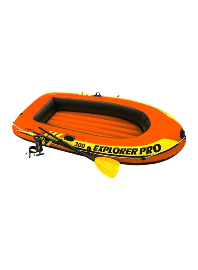 Explorer Pro 300 Inflatable Boat Set (4-Piece, Heavy-Duty PVC, For Recreational Water Use) pccmd