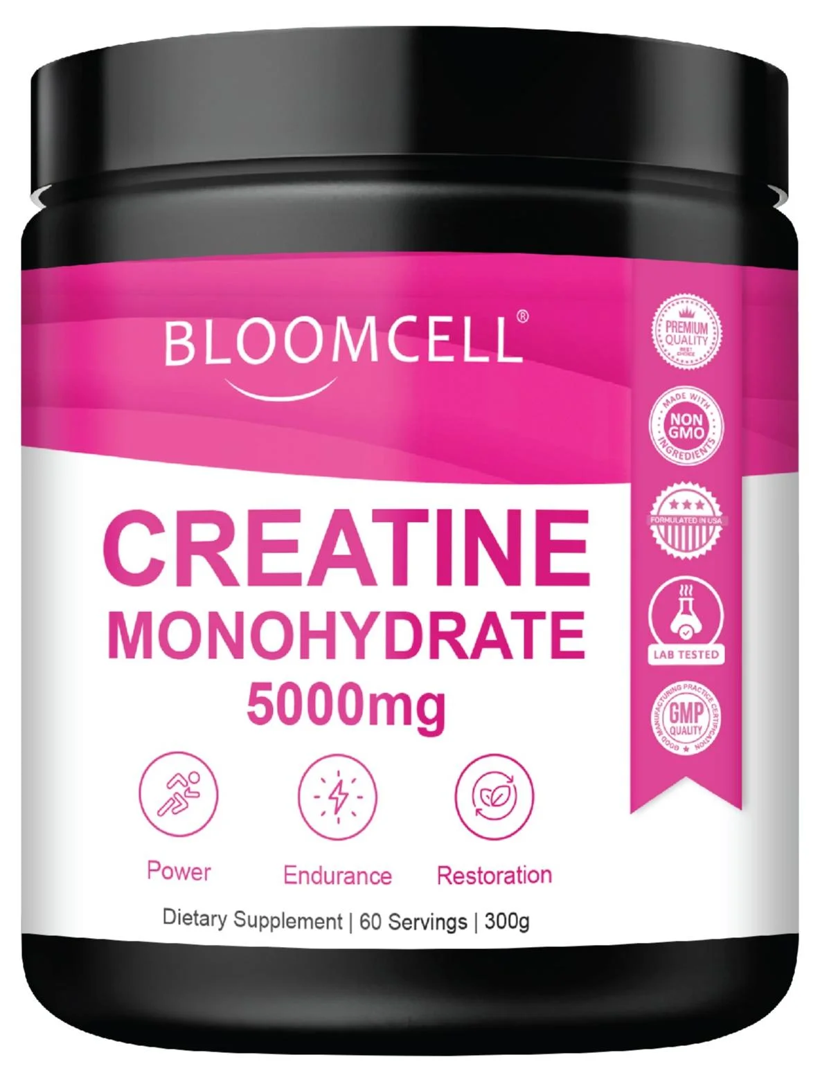 Bloomcell Micronized Creatine Monohydrate Powder Premium Fitness Supplement (Unflavored, 300g) g3wns