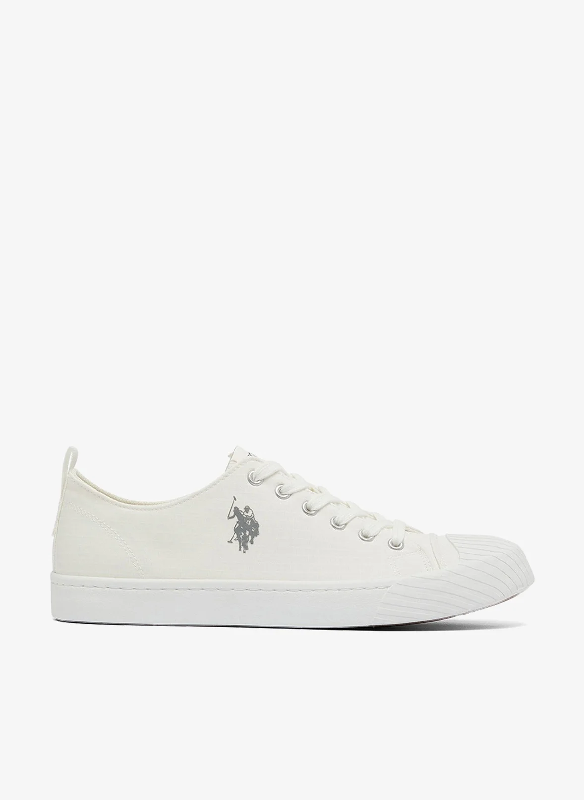 U.S. Polo Assn. Men's Low-Top Canvas Sneakers Premium Casual Footwear (White, 42 EU) dt05s