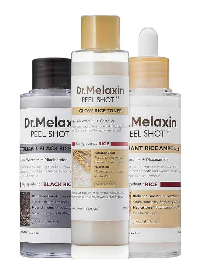 Dr. Melaxin Peel Shot Exfoliating Rice Glow Treatment (Premium Facial Resurfacing Serum, 30 mL) 4gdfm
