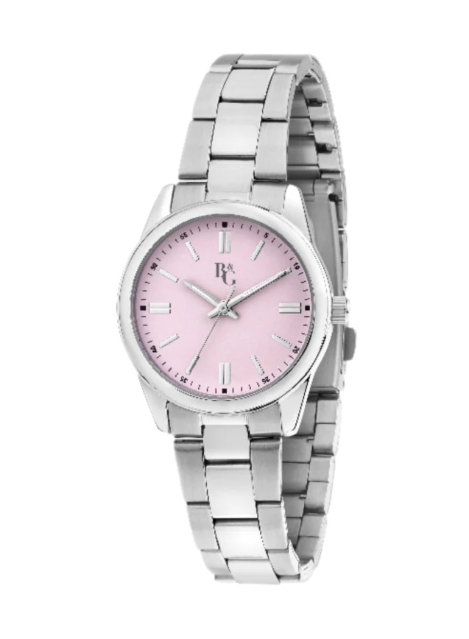 B&G Women's Analog Quartz Watch with Stainless Steel Band (Gold/Silver, 31mm) j70zx