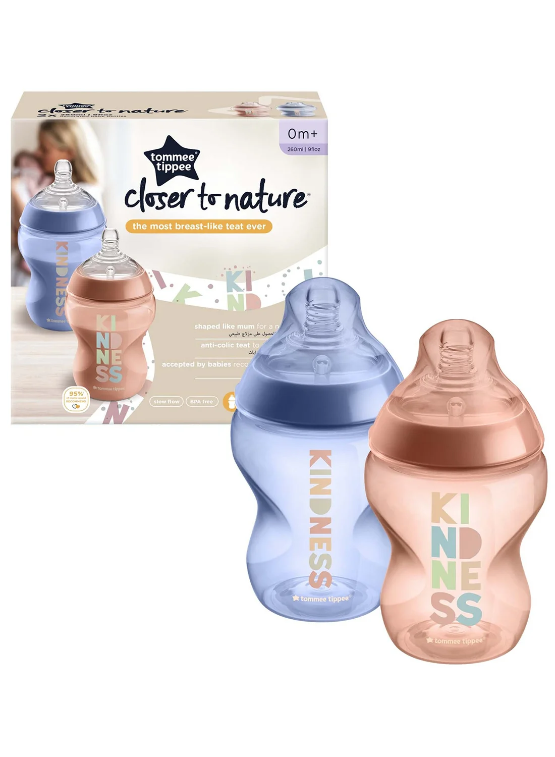 Premium Anti-Colic Baby Feeding Set (260 mL, Pack of 2) - BPA-Free Polystyrene sxtxi