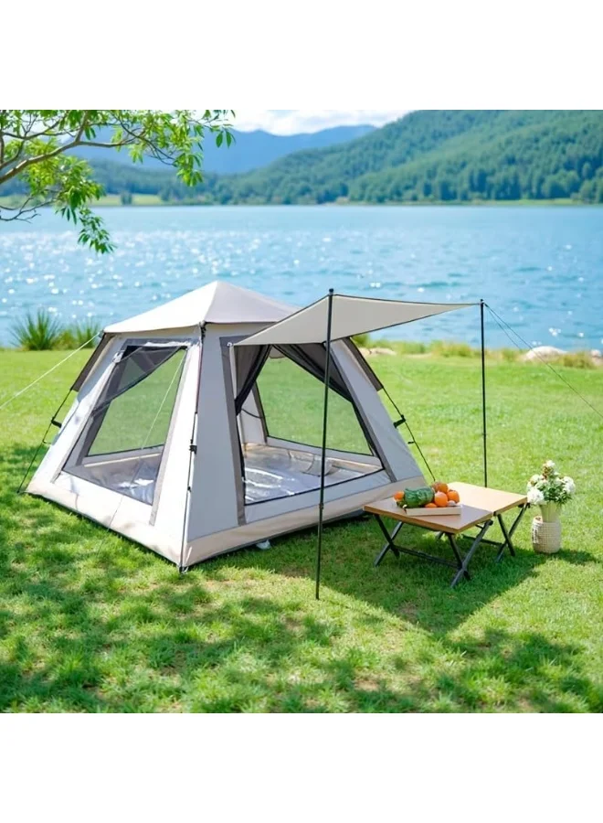 MOMENT Camping Tent for 2-4 Person, Waterproof Pop Up Cabin Tent with Moisture-proof Pad and Carry Bag (200 x 200 x 135 cm) 1fete