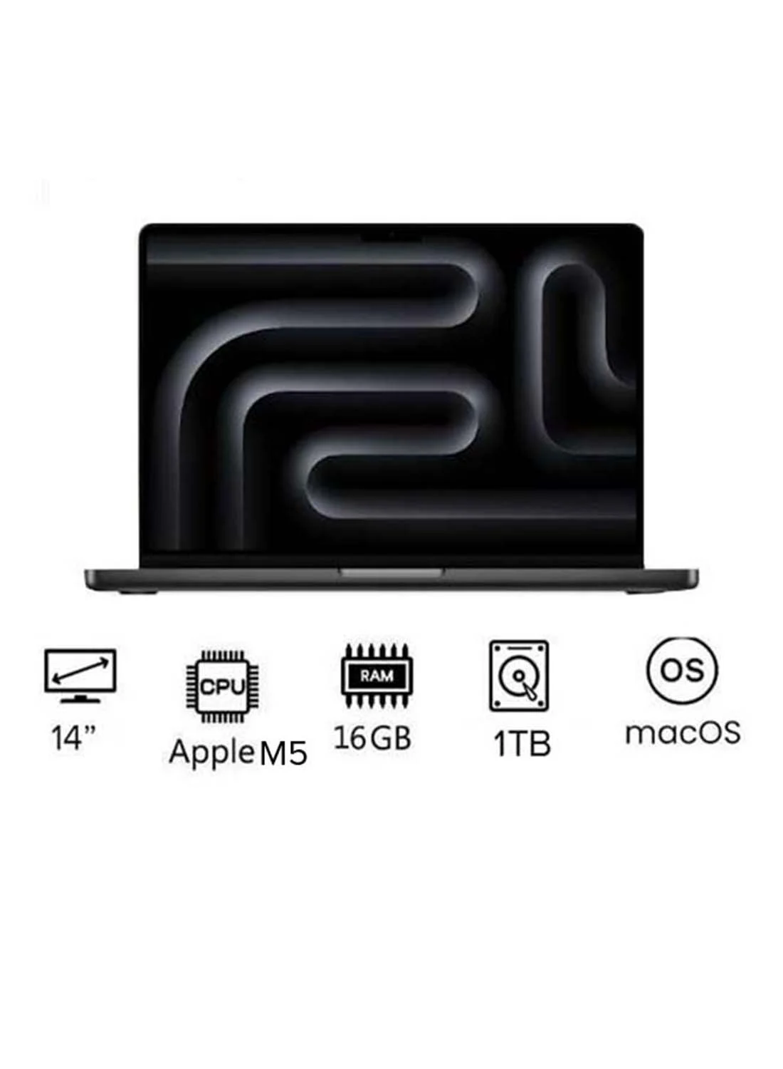 Premium Smart Laptop Pro 14 Inch Display 16GB RAM 1TB SSD High-Performance Computing Device (Space Black, 14 Inch) qyn3q