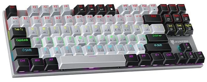 XUNFOX Mechanical Gaming Keyboard 87 Keys Wired Waterproof Professional E-sport Keyboard for PC Laptop (Black, 87 Keys) xq7gt