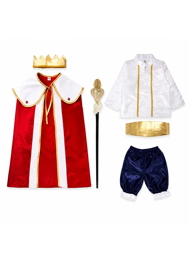 Toy Land King Prince Costume Set with Crown Cape and Scepter Royal Fancy Dress Outfit for Boys (2-3 Years) y5ajh