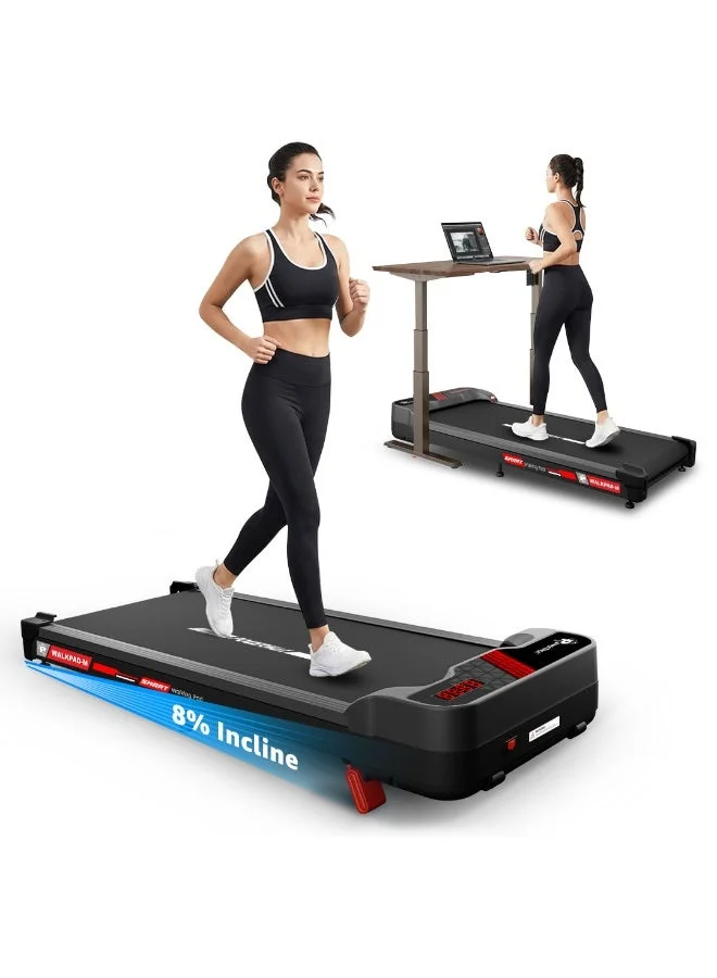 Compact Motorized Walking Treadmill with 3HP BLDC Motor, 8% Manual Incline, Bluetooth Connectivity, and 950x385mm Running Deck for Home Office Use 4oo2s