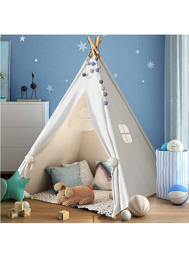 LENND Kids Teepee Tent Foldable Canvas Playhouse for Indoor and Outdoor Play (120 cm x 120 cm x 150 cm) ddr3s