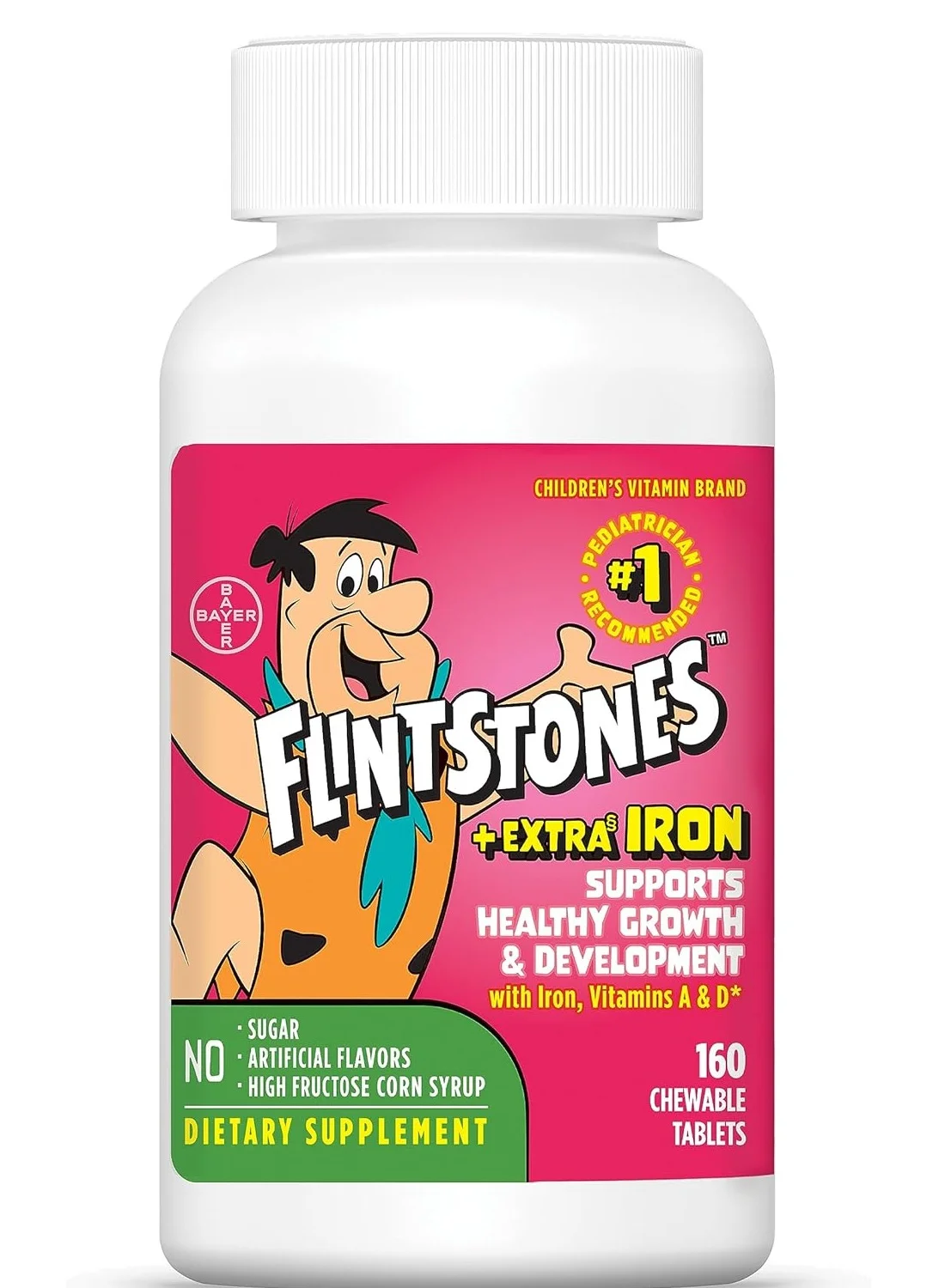 Premium Kids Multivitamin with Extra Iron Chewable Tablets (160 Count) 7r3n5