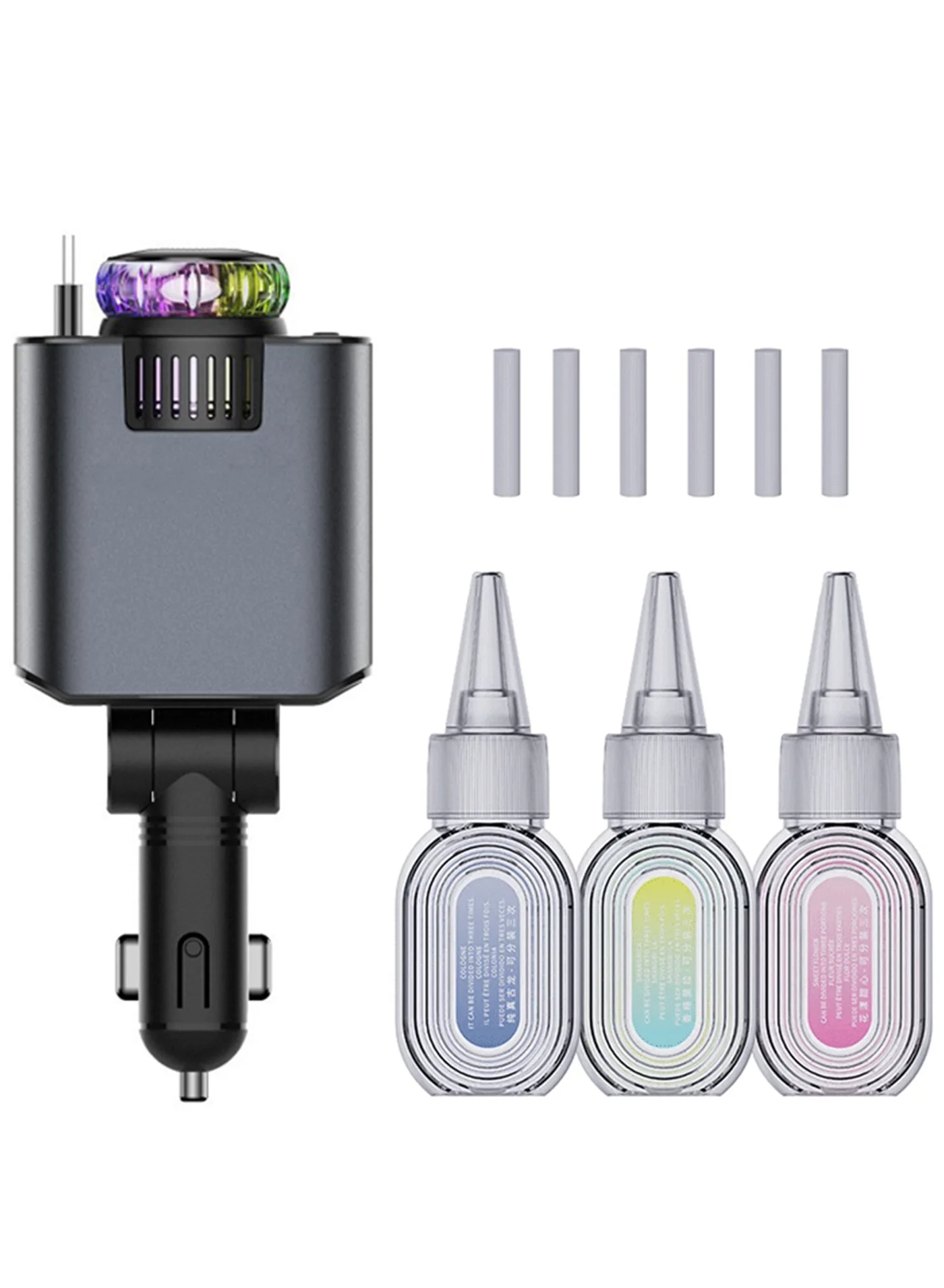 Eco Shine 5-in-1 Multi-Port Car Charger Adapter Fast Charging Universal Vehicle Power Accessory (Black, 1 Unit) 01u4b