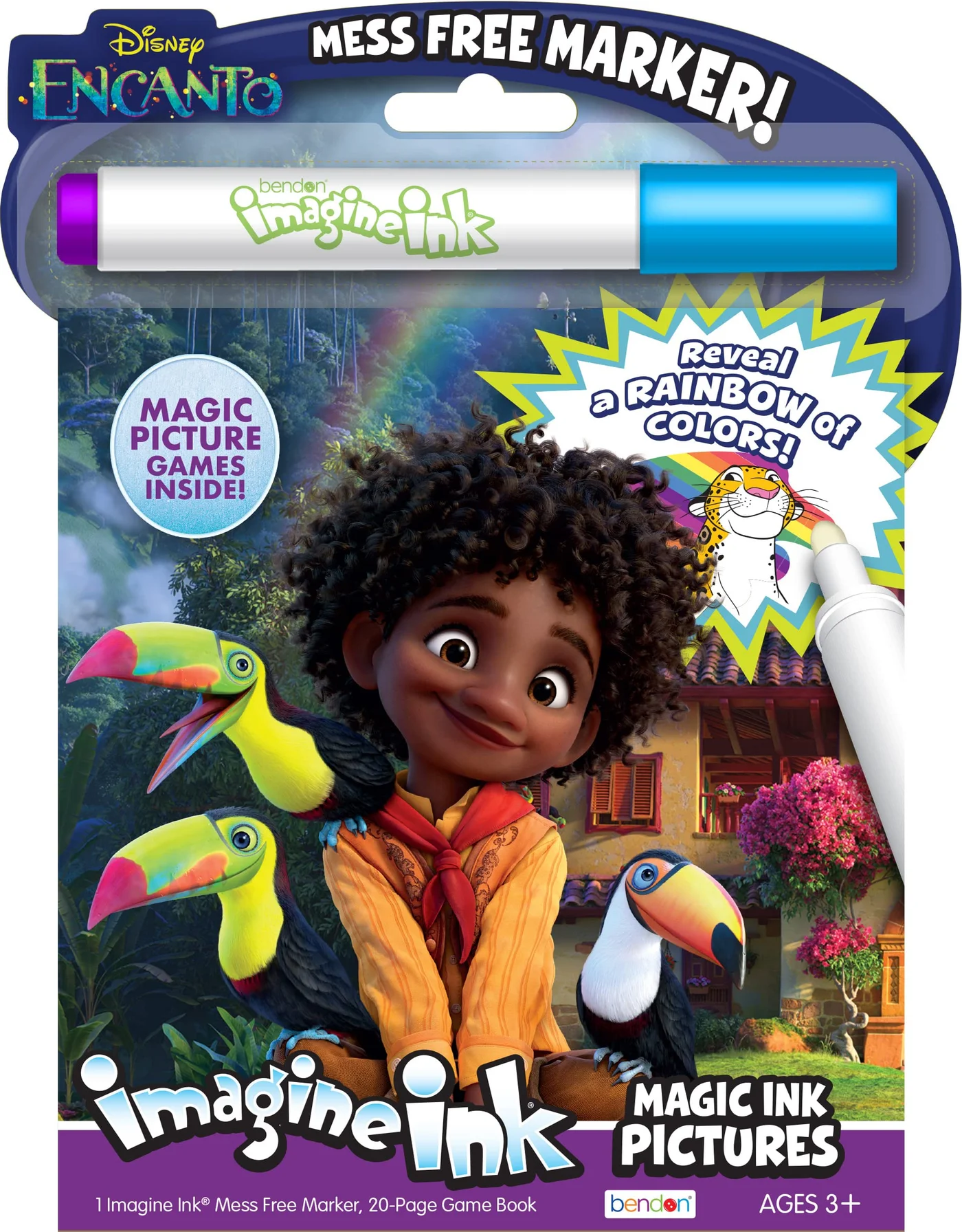 Bendon Magic Ink Coloring Activity Book Set with Mess-Free Marker (20 Pages, Kids) czdlv
