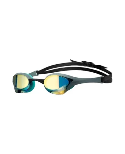Professional Racing Swim Goggles Anti-Fog Mirrored Polycarbonate Lens (Aqua Sage Peacock, One Size) km3lo
