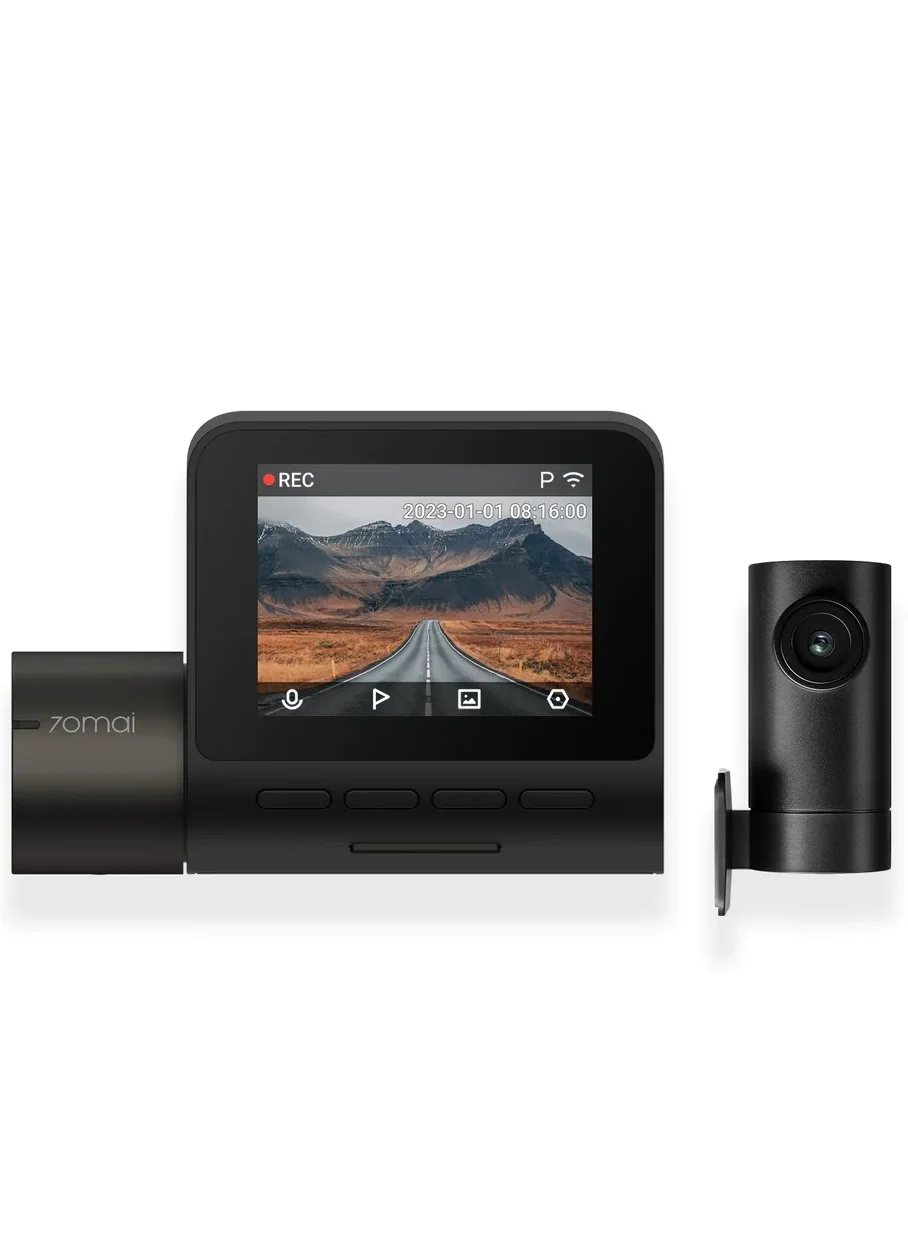 70mai A200 Dual Dash Camera 1080P HDR Front and Rear System with Night Vision and G-Sensor (Black, 1 Set) hb0yf
