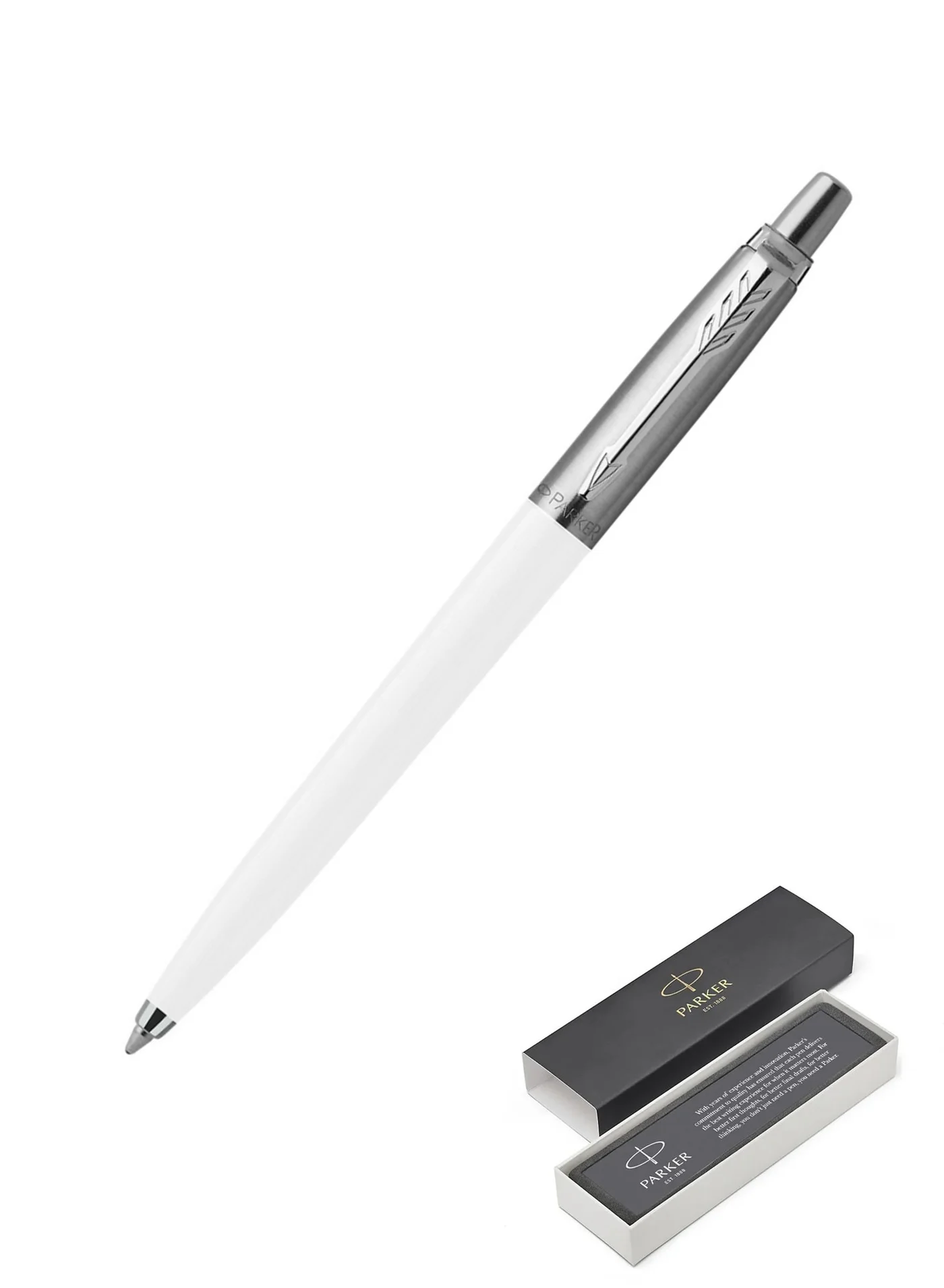 Premium Ballpoint Pen with Smooth Black Ink and Sleek White Barrel (1-Piece) pj7kr