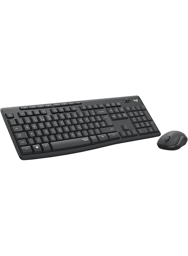 Silent Wireless Keyboard and Mouse Combo with SilentTouch Technology, Full Numpad, Advanced Optical Tracking, Lag-Free Connectivity (Graphite, Full Size) 1we0m