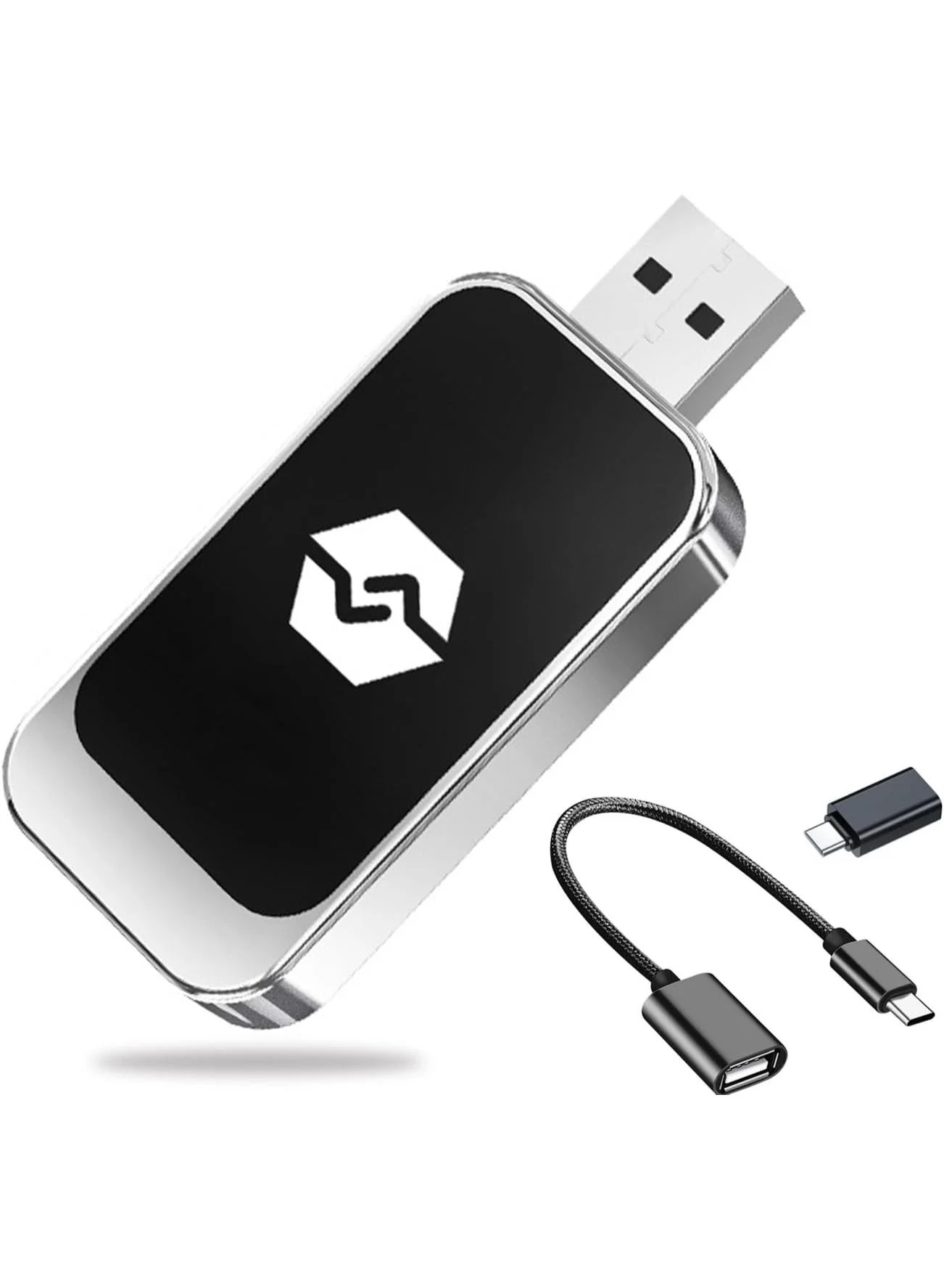 Wireless Carplay Adapter 2-in-1 Plug and Play Dongle for iOS and Android Car Screens (Universal, 1 Piece) oslkd