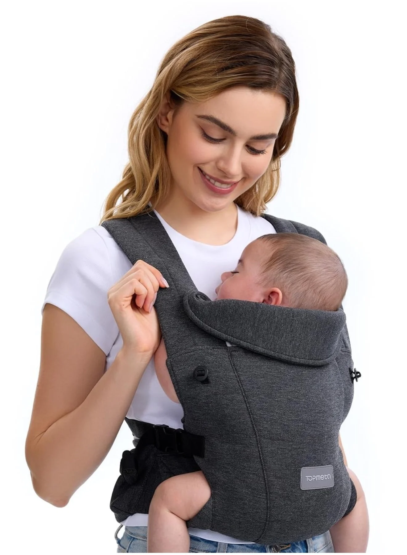Topmeta Soft Lightweight Baby Carrier Wrap with Adjustable Neck Support for Newborns (3.2-11 kg) 1jy13