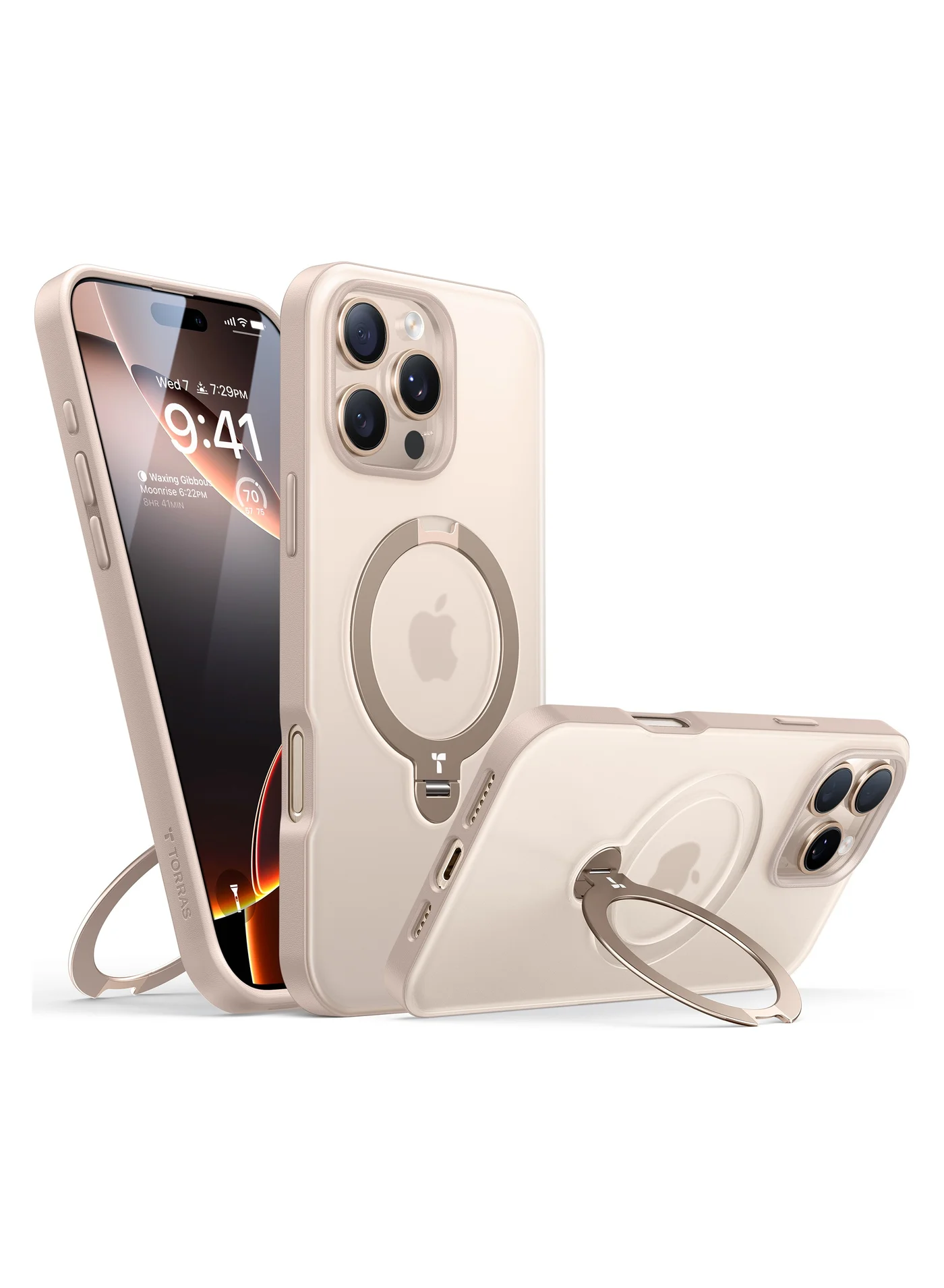 Premium Magnetic Kickstand Protective Case for 6.9 Inch Smartphone (Gold, 17.5 cm) 6aqzg