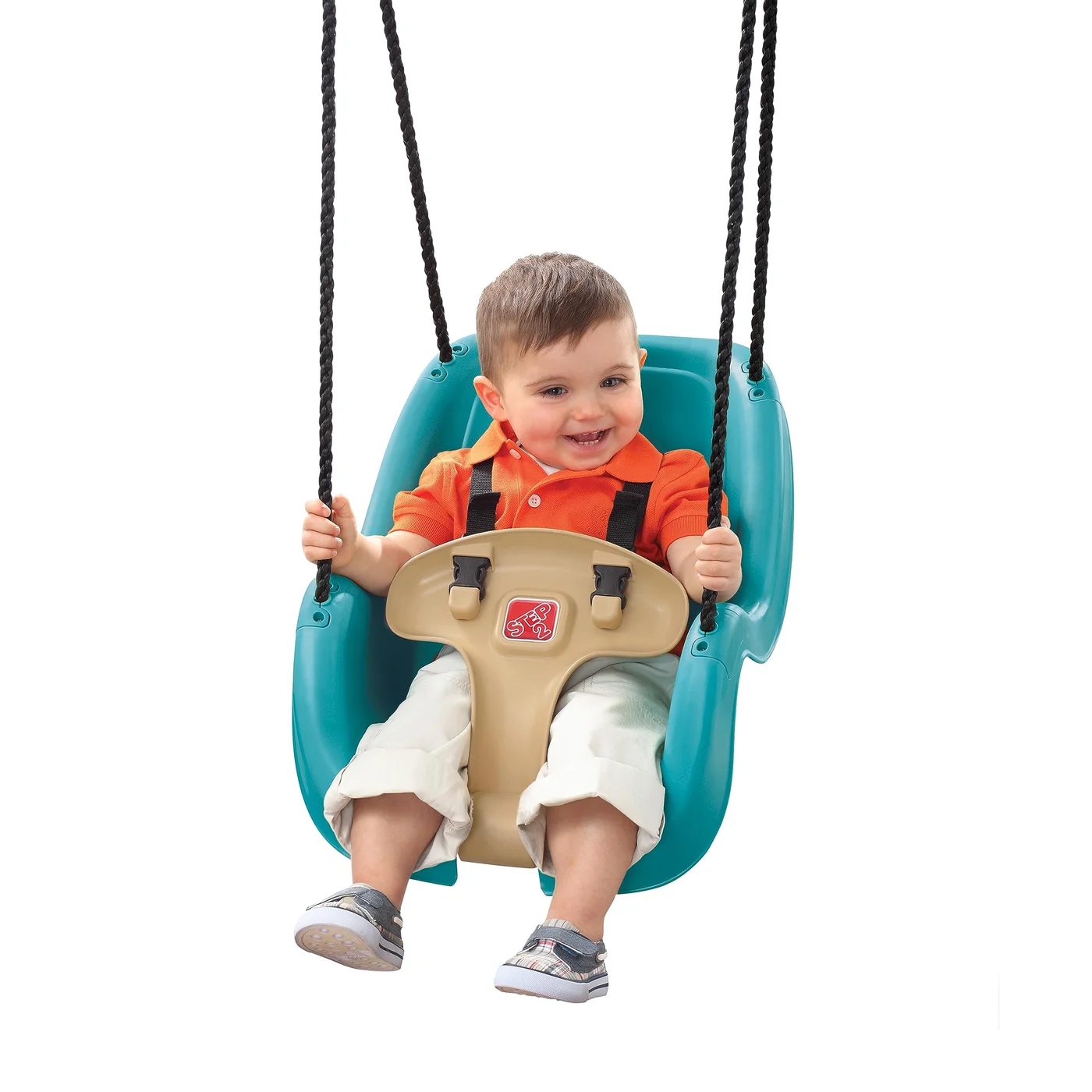 Premium Outdoor Bucket Swing Seat with Secure Harness and Weather-Resistant Rope for Toddlers (9 Months to 3 Years) anjiq