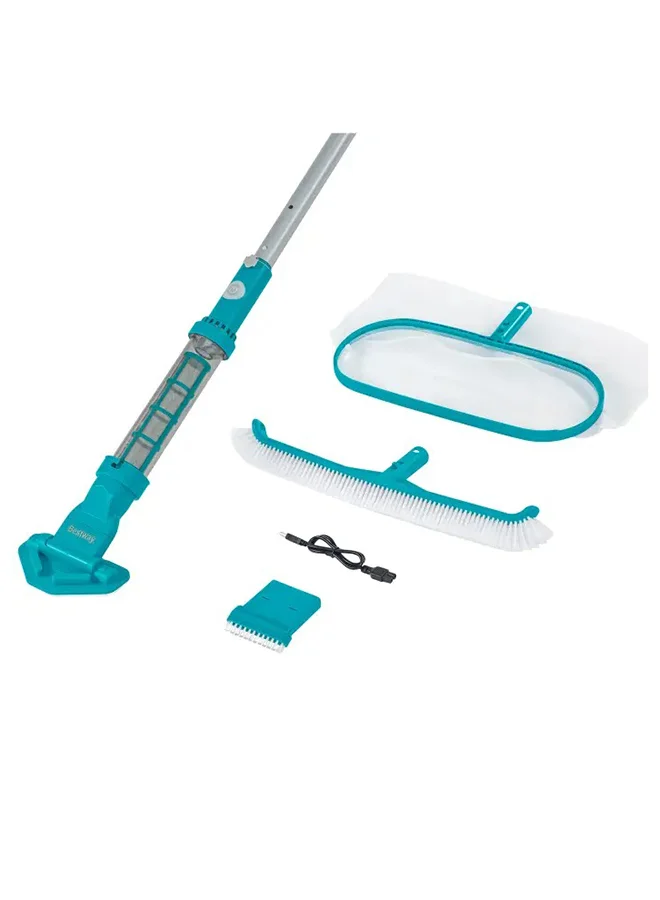 AquaSurge Pool Maintenance Kit with Rechargeable Vacuum and Telescopic Pole for Above Ground Pools (Complete Cleaning Set) l9qm7