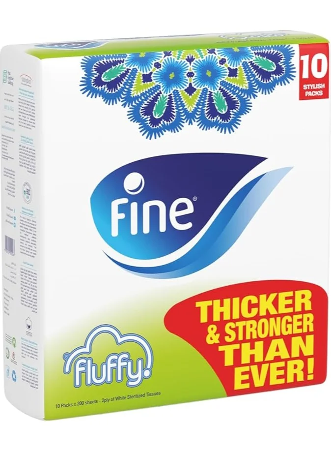 Fine Facial Tissues Premium 2-Ply Soft Paper Napkins (10 Packs, 2000 Sheets Total) 5bgr5