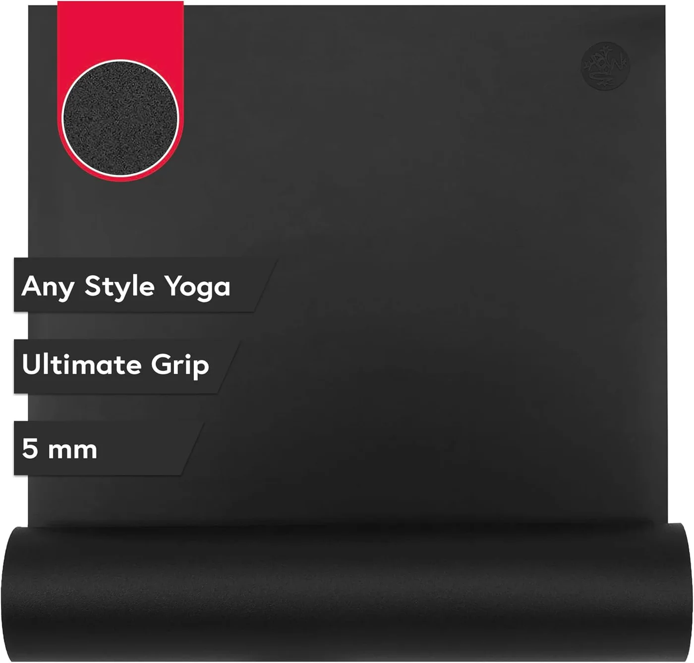 Premium Non-Slip Yoga Mat Professional Exercise Fitness Pad (Jet Black, 180 cm x 5 mm) qnnq4