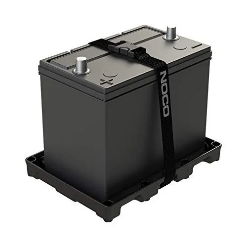 Heavy-Duty Battery Tray for Group 24 Marine RV and Camper Batteries (Black, 26.7 cm) kpwv3