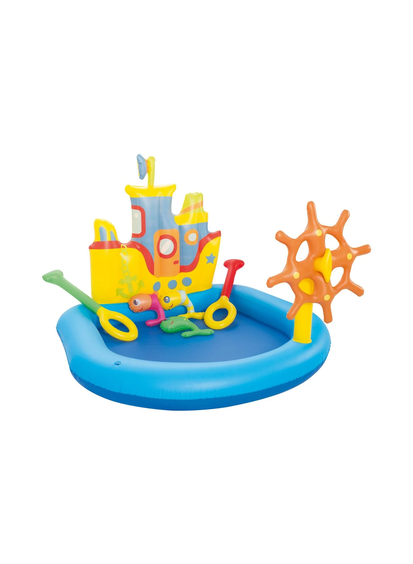 Inflatable Tug Boat Play Pool for Kids (140x130x140cm, PVC) uw3bg