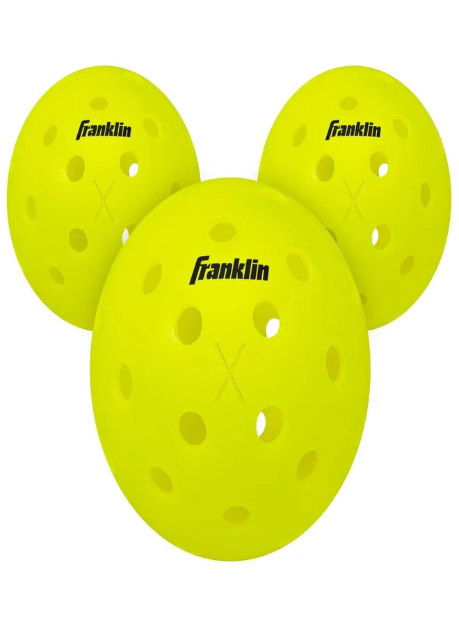 Premium Performance Outdoor Pickleballs Professional Durable Plastic Sport Ball (Yellow, 3-Pack) 8lo8b