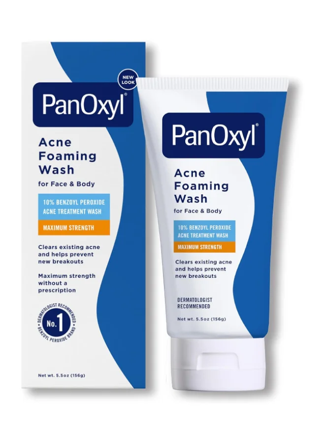 Premium Acne Foaming Wash with 10% Benzoyl Peroxide Deep Cleansing Formula for Face and Body (156g) 2bm1j